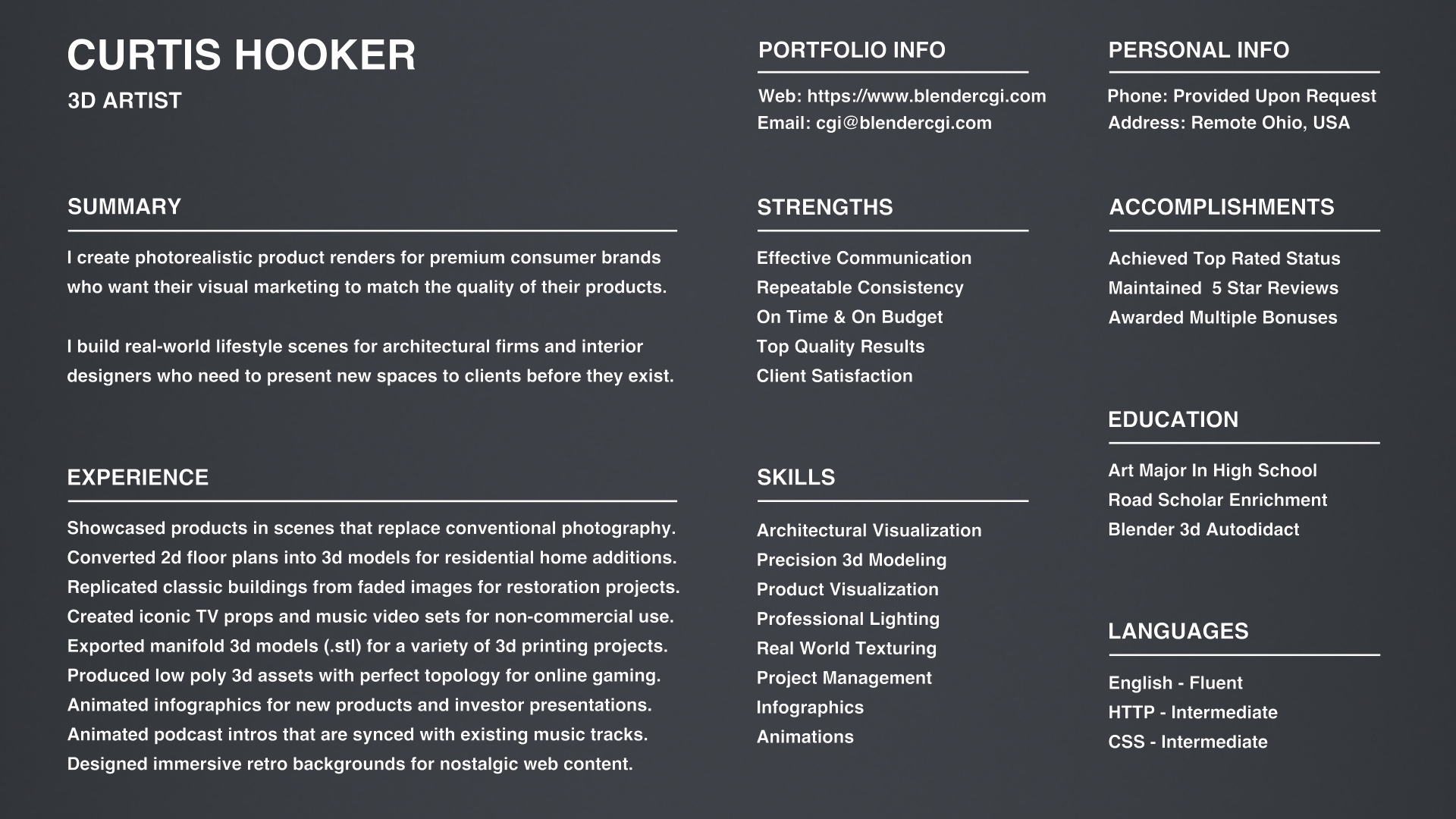 My 3d CV